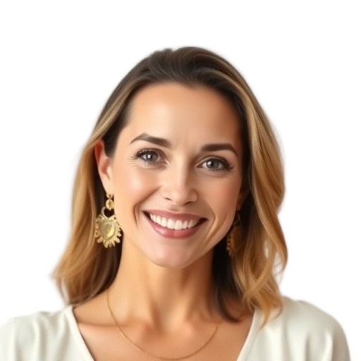 A person smiling to the camera with a white background looking like