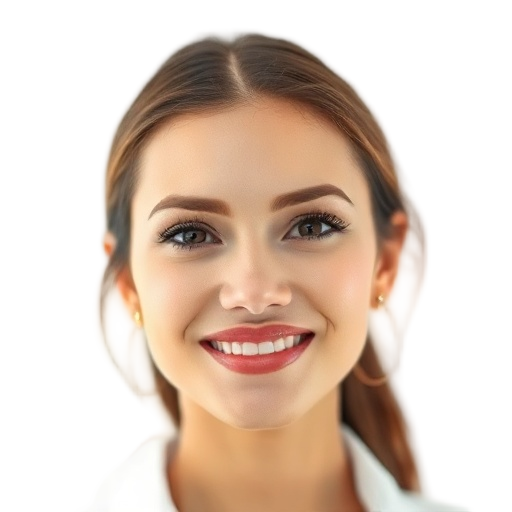 A person smiling to the camera with a white background looking like