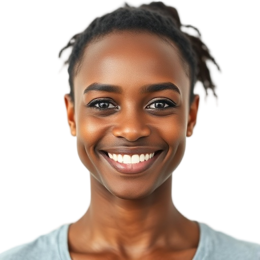 A person smiling to the camera with a white background looking like