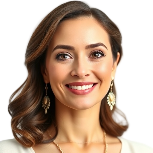 A person smiling to the camera with a white background looking like