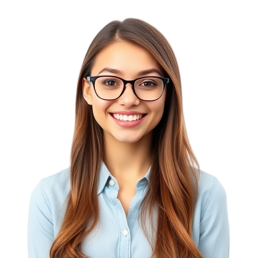 Een glimlachend persoon met een witte achtergrond.