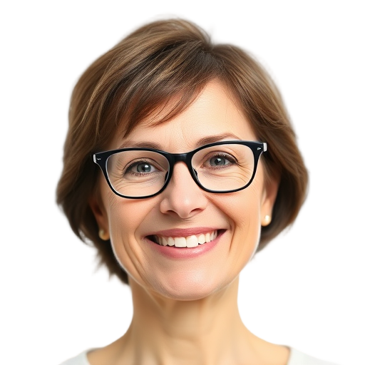 Een glimlachende vrouw met een witte achtergrond.