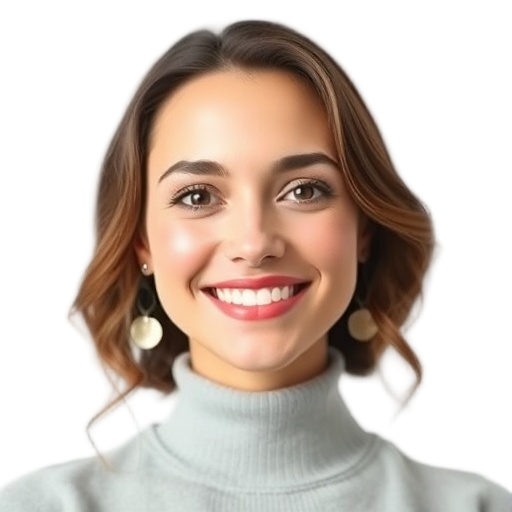 A person smiling to the camera with a white background looking like