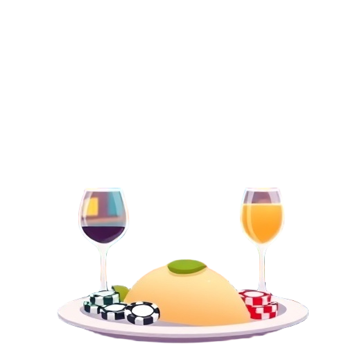 "Luxury hotel" "casino chips" "dining plate" "sparkling lights"