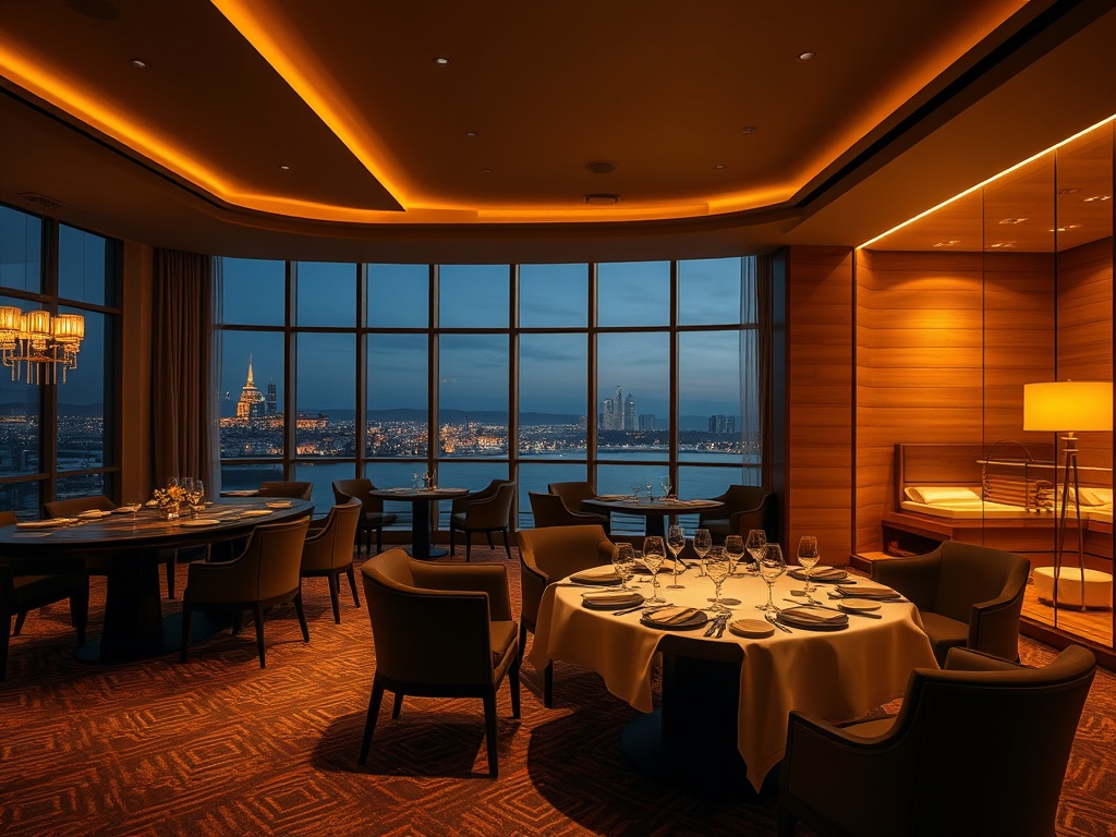 "Nordic-luxury casino hotel lobby" "warm lighting" "Scandinavian suites" "elegant dining table" "serene sauna steam" "golden cards glow" "night skyline Finland"