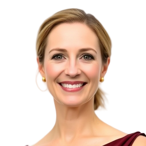 A person smiling to the camera with a white background looking like