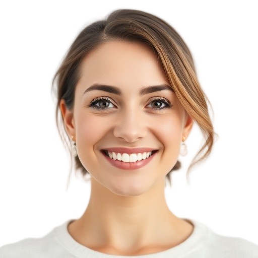 A person smiling to the camera with a white background looking like