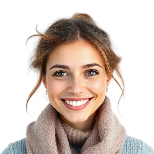 A person smiling to the camera with a white background looking like