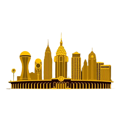 "gold casino skyline"