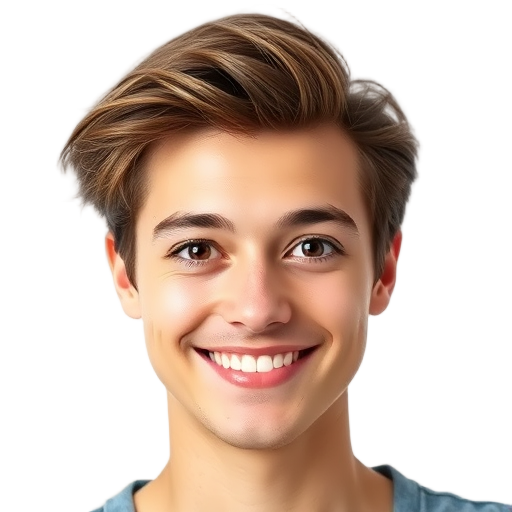 Een persoon die naar de camera glimlacht.