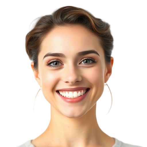 Een persoon glimlacht naar de camera met een witte achtergrond.