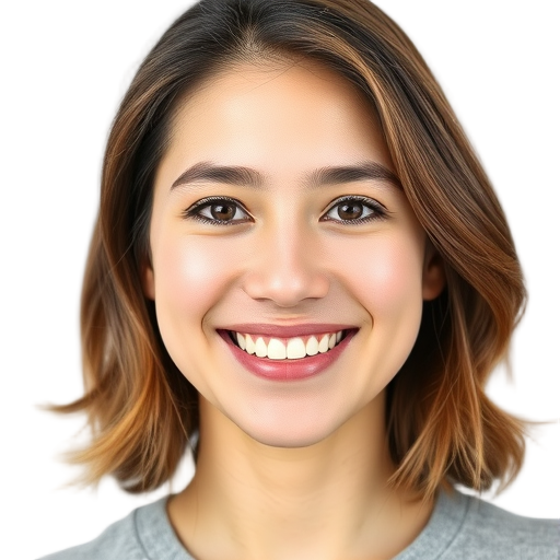 Een persoon die glimlacht naar de camera met een witte achtergrond.