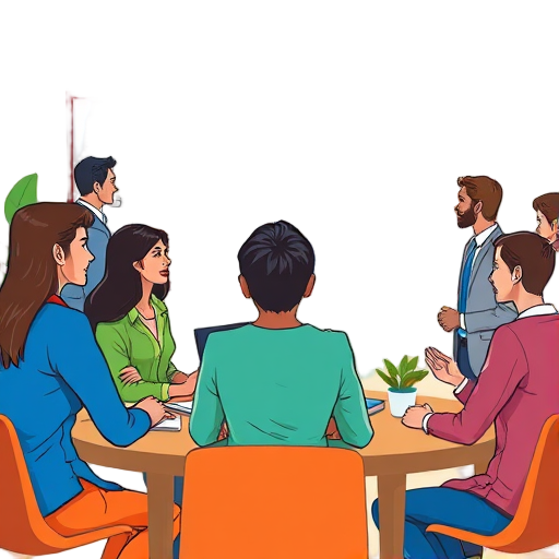 Een levendige workshop met diverse professionals in discussie.