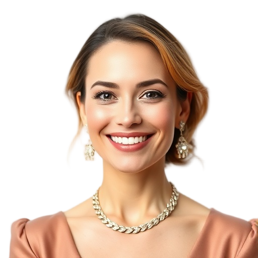 A person smiling to the camera with a white background looking like
