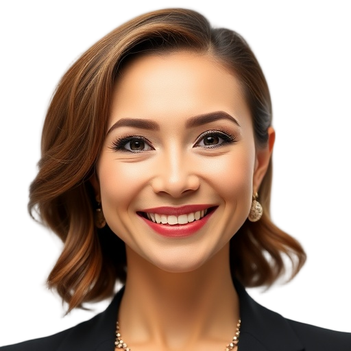 A person smiling to the camera with a white background looking like