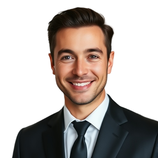 A person smiling to the camera with a white background looking like