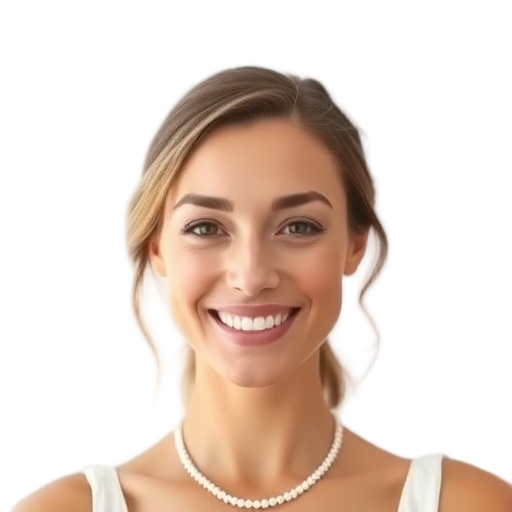 A person smiling to the camera with a white background looking like