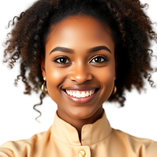 A person smiling to the camera with a white background looking like