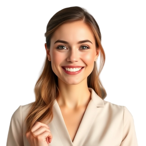 A person smiling to the camera with a white background looking like