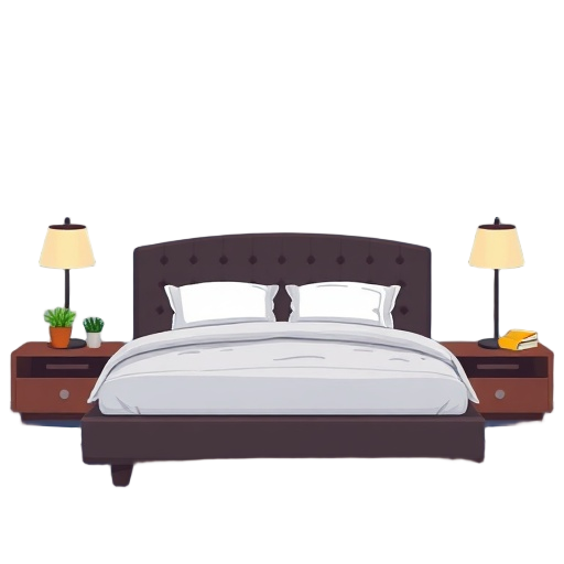 Carefully describe an image in great detail that needs to be generate, use quotes to split visual things. "luxury bed" "entertainment lights" "quality service"