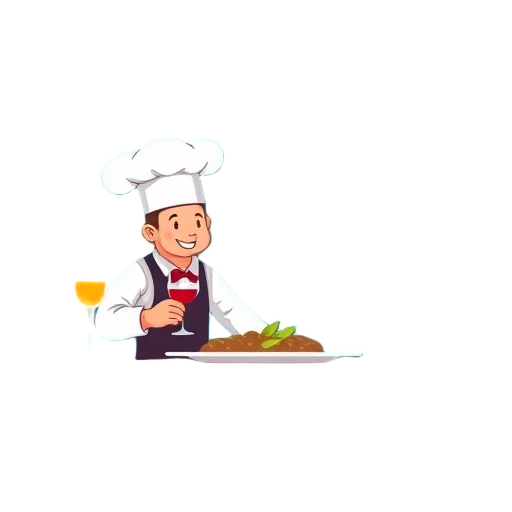 Carefully describe an image in great detail that needs to be generate, use quotes to split visual things. "casino hotel" "chef plate" "special service"