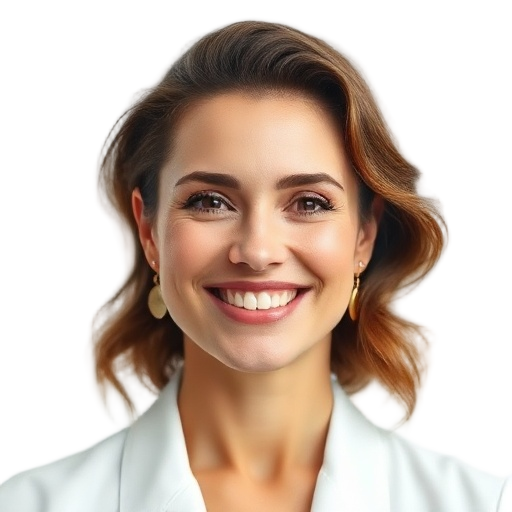 A person smiling to the camera with white background looking like