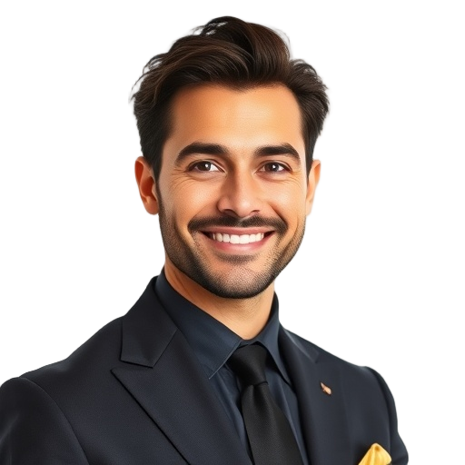 A person smiling to the camera with a white background looking like