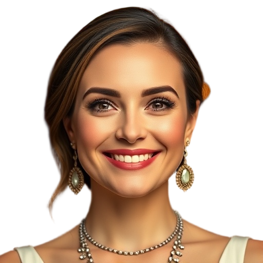 A person smiling to the camera with a white background looking like