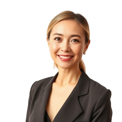 A person smiling to the camera with a white background looking like