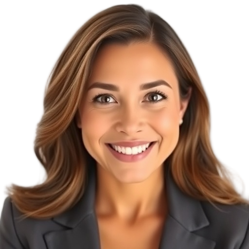 A person smiling to the camera with a white background looking like