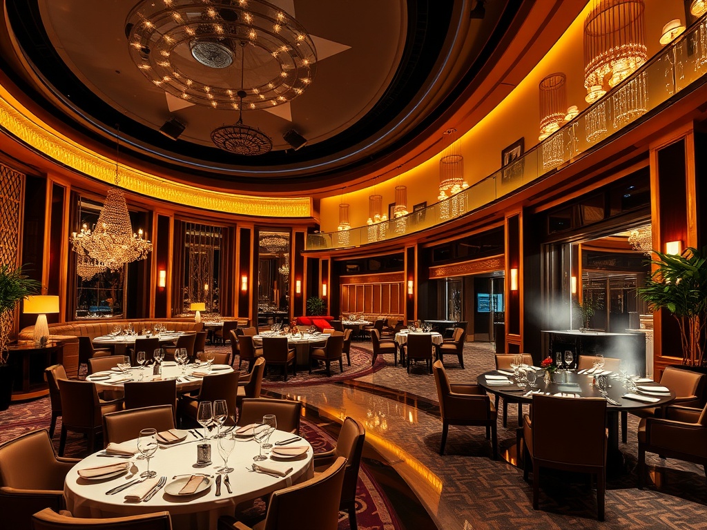 “luxury casino hotel resort at night” “elegant lounge and warm lights” “gourmet dining table” “modern spa with steam” “business meeting desk”