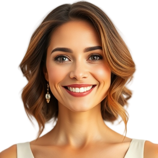 A person smiling to the camera with a white background looking like