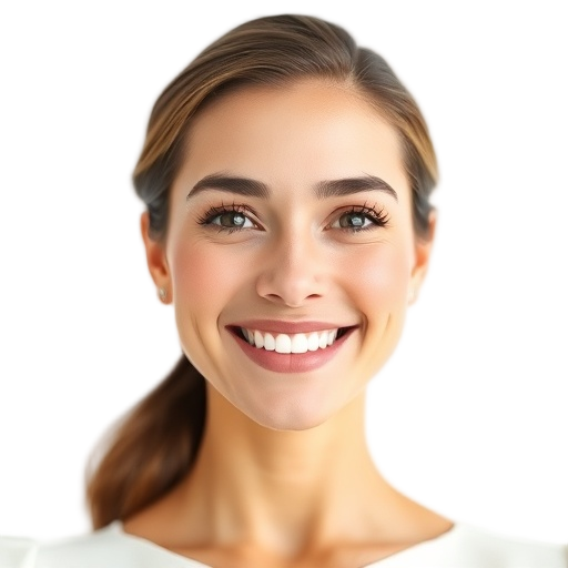 A person smiling to the camera with a white background looking like