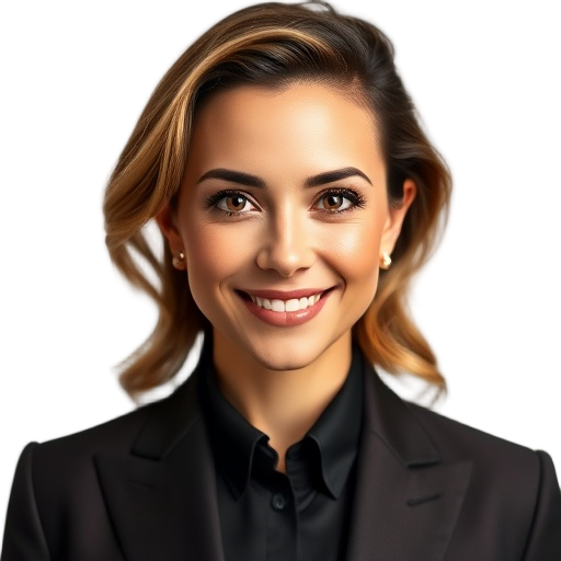 A person smiling to the camera with a white background looking like