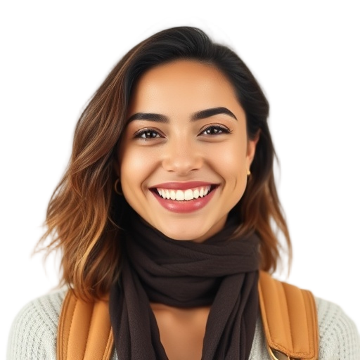 A person smiling to the camera with a white background looking like