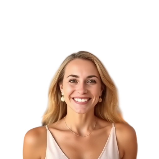A person smiling to the camera with a white background looking like