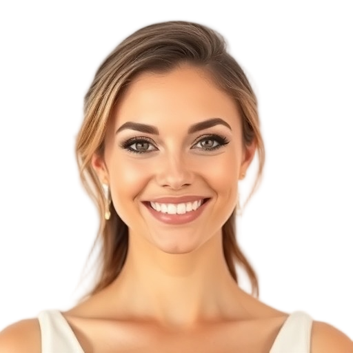 A person smiling to the camera with a white background looking like