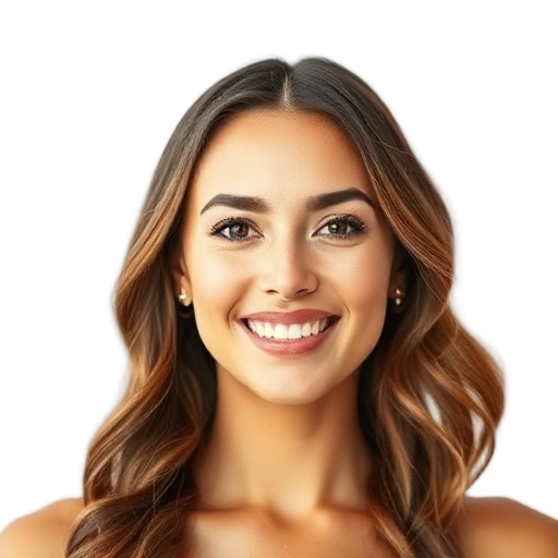 A person smiling to the camera with a white background looking like