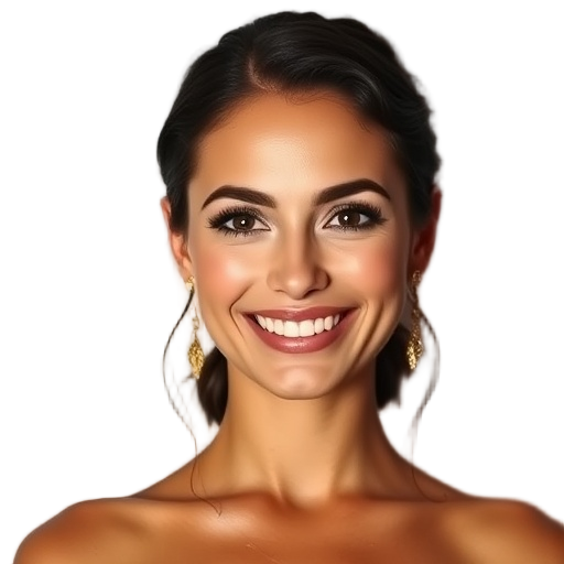 A person smiling to the camera with a white background looking like
