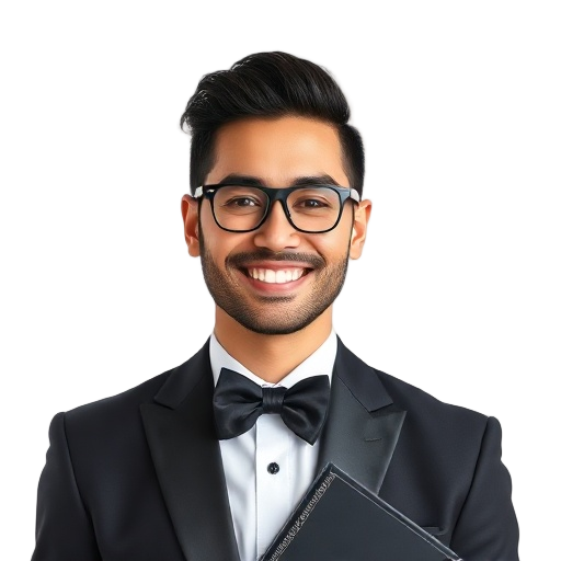 A person smiling to the camera with a white background looking like
