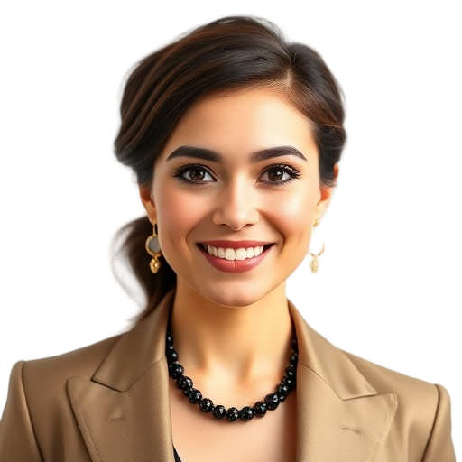 A person smiling to the camera with a white background looking like