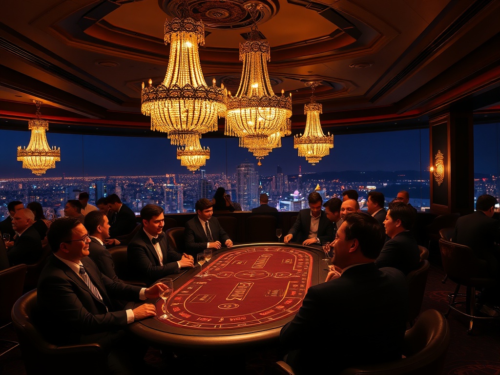 “Opulent casino event at night
