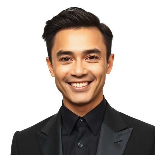 A person smiling to the camera with a white background looking like