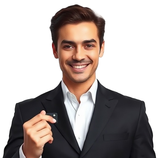 A person smiling to the camera with a white background looking like
