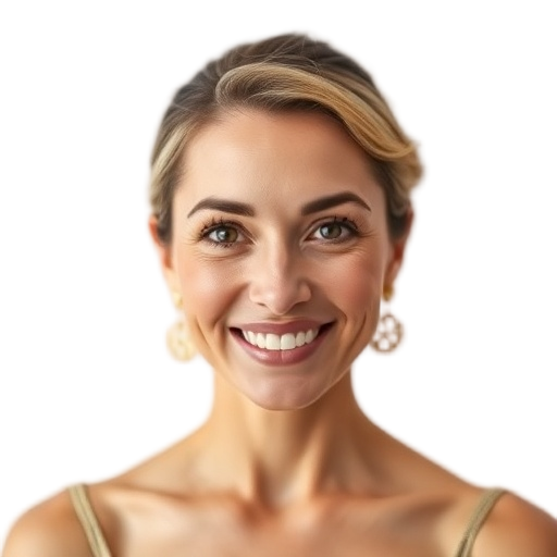 A person smiling to the camera with a white background looking like