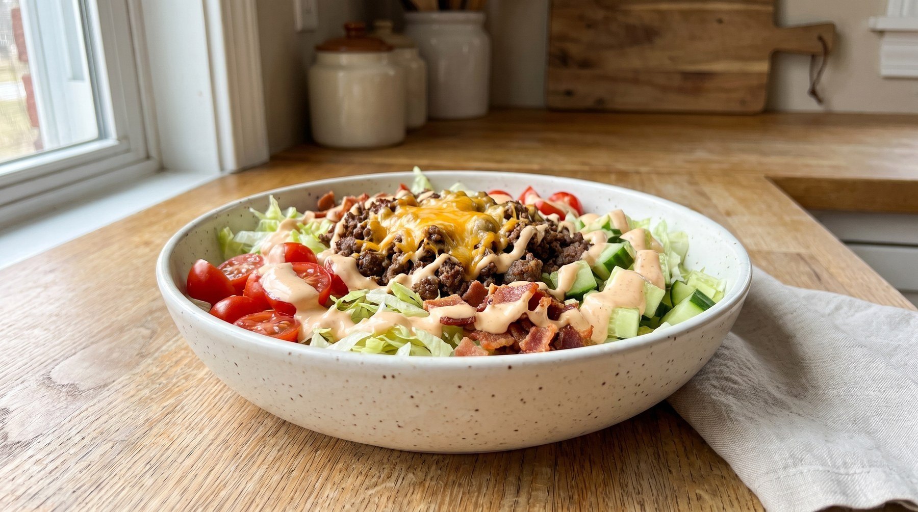 Bacon cheeseburger bowl