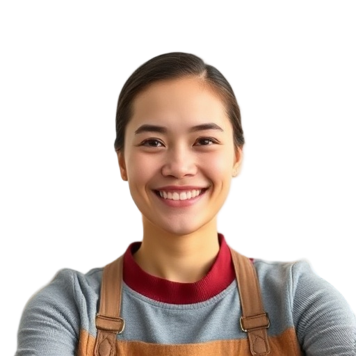 A person smiling to the camera with a white background looking like