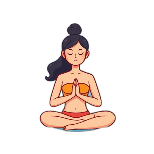 Meditatieve figuur in een serene omgeving.