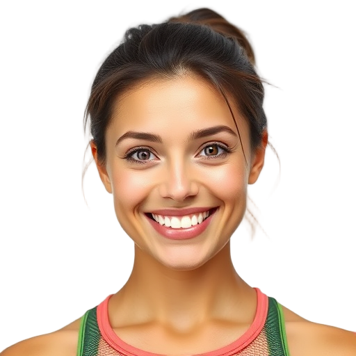A person smiling to the camera with a white background looking like