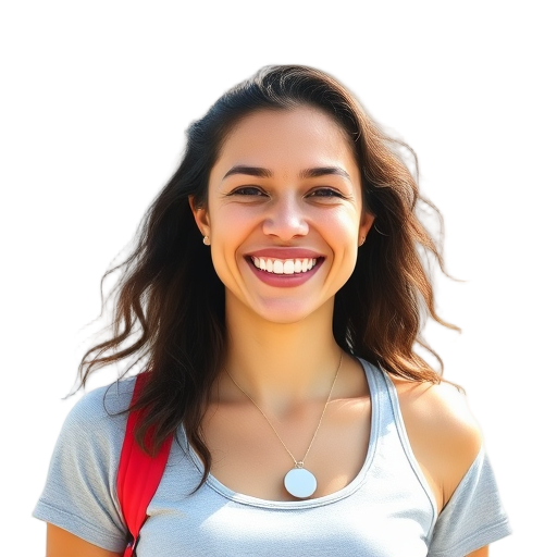 A person smiling to the camera with a white background looking like